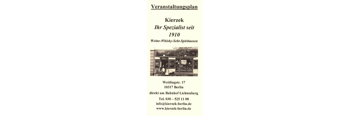 Veranstaltungsplan - 